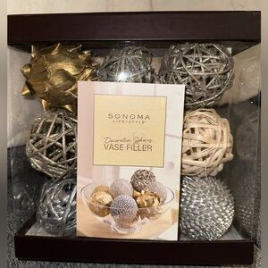 *NEW* SONOMA Decorative Metallic Spheres 9pc Vase Filler
